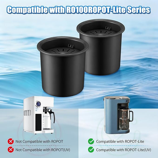 Remineralization Filters Compatible with Bluevua RO100ROPOT-LITE, One-Year Alkaline Mineral Replacement Set for Reverse Osmosis Systems, Restores Minerals and Raises pH Level (4 Pack)