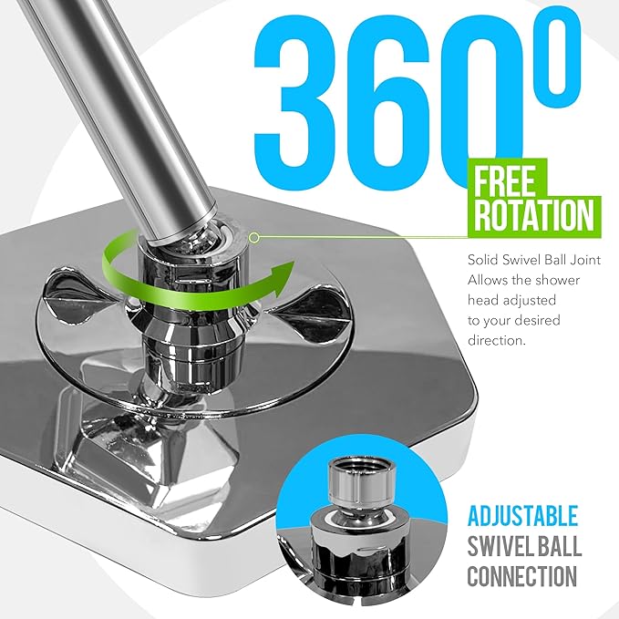 Filtered Shower Head & 20 Stage Shower Filter - Hexagon - Chrome