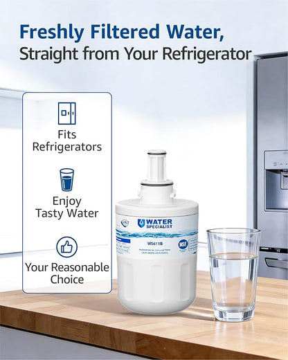 Waterspecialist Water Filter Replacement for Samsung® DA29-00003G, 3 Pack | Replacement for DA29-00003B, Aqua-Pure Plus, RSG257AARS, RFG237AARS, HAFCU1, RS22HDHPNSR, WSS-1, Refrigerator Water Filter