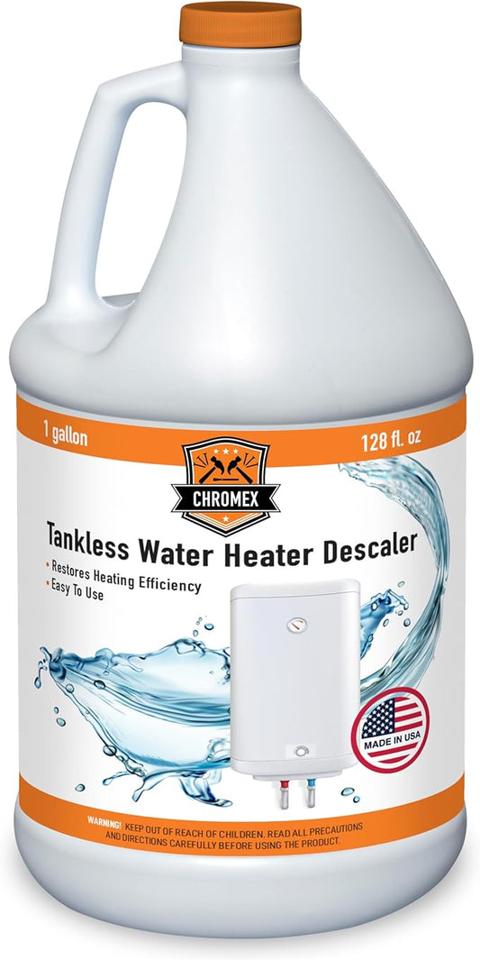 Chromex Tankless Water Heater Descaling Solution | Highly Effective Descale, 1 gallon