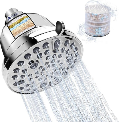 Filtered Shower Head for Healthier Hair & Skin – Removes Chlorine & Heavy Metals,Shower Head Filter for Hard Water Protect Colored Hair, And Soothe Dry Skin (Chrome)