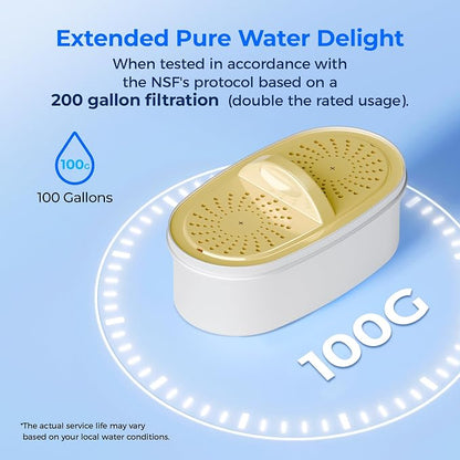 [Original] Waterdrop PF01A-P Upgrade NSF 53 & 42 & 372 Certified Filter | Replacement for Waterdrop Pitcher and Dispenser, Reduces Lead, PFAS, PFOA/PFOS, Chlorine, Cadmium, Copper, Mercury, 3 Pack