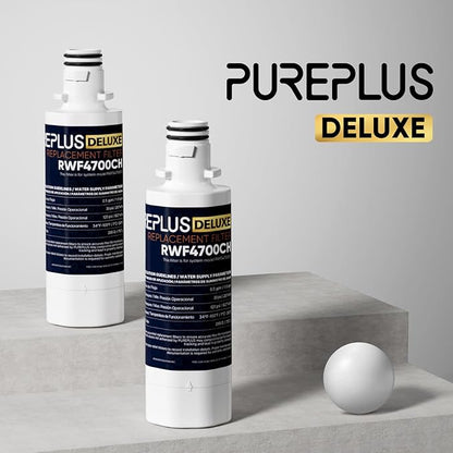 PUREPLUS ADQ747935 Replacement for LG LT1000P LT1000 Kenmore Elite 9980 LT1000PC, MDJ64844601 ADQ74793501, LMXS28626S, LFXS26973S, LT120F Refrigerator Water and Air Filter,Reduces PFOA/PFOS,3Pack