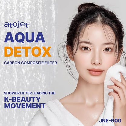 Aqua Detox Shower Filter By Korean Technology - Relieves Dryness and Irritation While improving Skin and Hair Health - White (JNE600W-SNG-DTX)