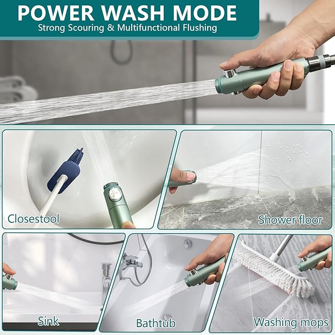 2026Version Turbocharged High Pressure Filtered Shower Head with Handheld & Outlet Soft Brush - 6 Spray Modes, 5-Stage Filtration System, 59" Hose - Chlorine & Hard Water Filter (8 filter cartridges)