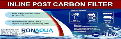 T33 Inline Coconut Grade Activated Carbon Pre/Post Membrane Filter for Taste and Odor Reduction WELL-MATCHED with AICRO, K2533JJ, FT15, IC-100A (Set of 2)
