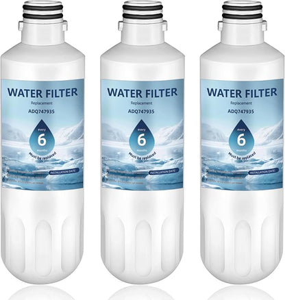 LT1000P ADQ747935 Water Filter 6-Month Replacement for LG LT1000P/PC/PCS ThinQ Water Filter AGF80300704,LRFS28XBS,LRFLC2706S,LRMXS2806S,LMXS28626S,LFXS26973S,LFXC22526S,3 Combo Set