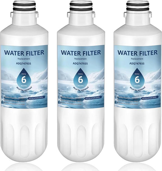 LT1000P ADQ747935 Water Filter 6-Month Replacement for LG LT1000P/PC/PCS ThinQ Water Filter AGF80300704,LRFS28XBS,LRFLC2706S,LRMXS2806S,LMXS28626S,LFXS26973S,LFXC22526S,3 Combo Set