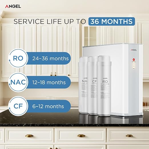 ANGEL X1 Reverse Osmosis Water Filter, 7-Stage Under Sink Water Purifier, 3-Year Long-Lasting RO Water Filtration System, 2:1 Pure to Drain, Reduces PFAS/PFOS, Compact & Easy to Install, Lead-Free