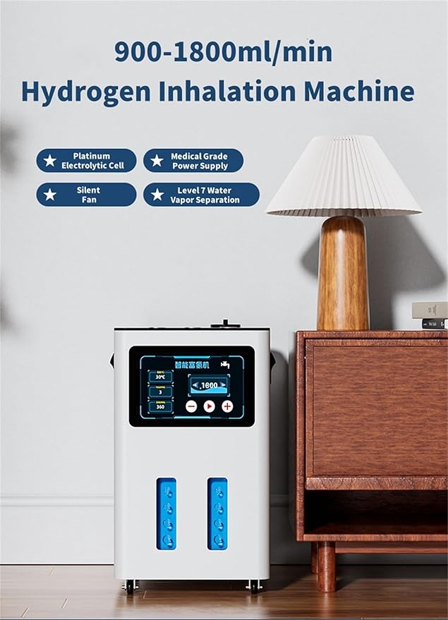 Hydrogen Machine for Inhalation, SPE PEM Technology, 99.99% High Purity Brown Gas Inhaler, HO-Separated, Hydrogen Water Generator White 4200ml/min