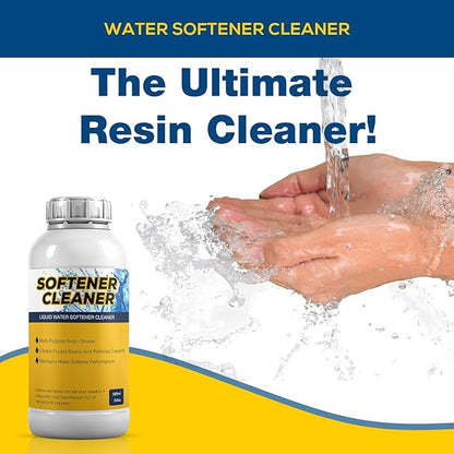 4-Pack Liquid Water Softener Cleaner, Water Softener Cleaner Solution Universal Cleanser for Hardwater Systems, 4 Ounce Bottle