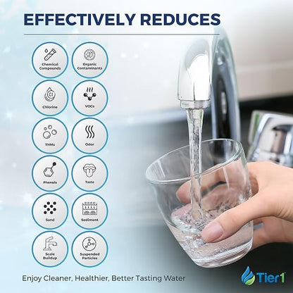 Tier1 Salt-Free Descaler & Chlorine Filter | 3-in-1 TAC Conditioner | 300,000 Gallon Capacity | Chlorine Reduction & Sediment Pre-Filteration System | Scale Prevention Water Softener Alternative