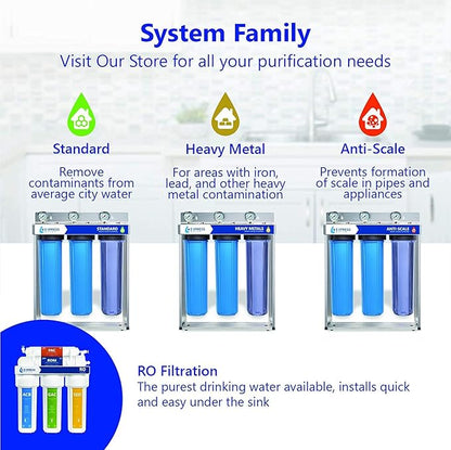 Express Water Whole House Sediment Water Filter – Spin Down Home Water Filtration System – 50 Micron Reusable Sediment Filter Cartridge – 1” and 3/4" Compatible with Filter, Mounting Bracket, Adapters