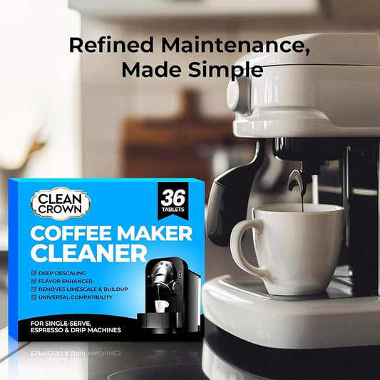 Coffee Maker Cleaner (36 Count), Cofee Maker Cleaner and Descaler, Coffee Machine Descalers, Espresso Machine Descaler Tabs for Brewer & Maker Cleaning, Compatible with Most Brands