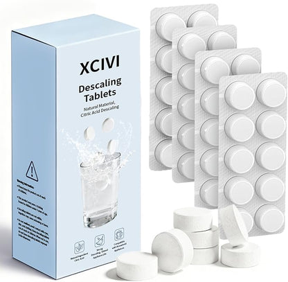 xcivi 40 Count Descaling Tablets for Momcozy Bottle Washers, Sterilizers | Compatible with Momcozy/Baby/Brezza/GROWNSY Bottle Washer, Descaling Tablets for Milk & Limescale Removal, Natural Non-toxic