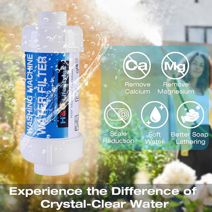 H&G Lifestyles Water Filter for Washing Machine,Water Softener Anti-Scale Water Filtration,with 3/4" GHT Garden Hose Filter, Prevent Scale Build-up,for Water Heater Swamp Cooler,1PACK