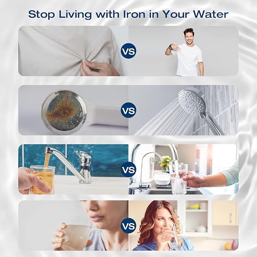 H&G Lifestyles 2-Stage Whole House Water Filtration System 50,000 Gallons | GAC KDF 58 Filter and PP Cotton Filter, Chlorine Odor Heavy Metal Lead Sediment Removal, Drinking Water Purification System