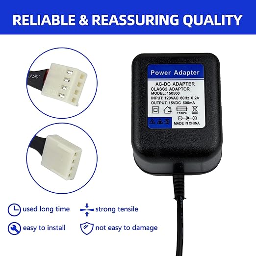 15VDC Soft Water Transformer Replace for Clack Water Softener Power Cord, for Water Solutions Clack Part V3186-06