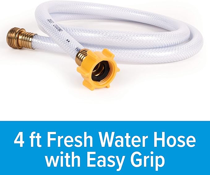 Camco EVO X2 Dual Stage Camper/RV Water Filter Kit - 2 Stage Filtration w/KDF & GAC - Filters Out Bad Taste, Odors, Lead, Bacteria & More - Replaceable Filters - (40639)