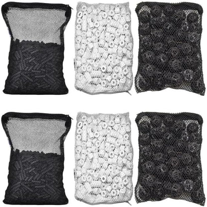 CNZ Aquarium Filter Media Kits (Double Pack) - Activated Carbon, bio Ball, Ceramic Ring, CNZCBR2PK