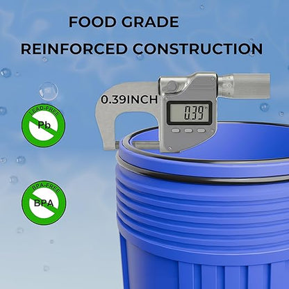 3-Stage Whole House Water Filter System, 20x4.5 Inch, Dual Carbon (GAC & CTO) for Max Chlorine & Odor Reduction, 1" NPT Brass Ports, Drain Valves & Install Kit