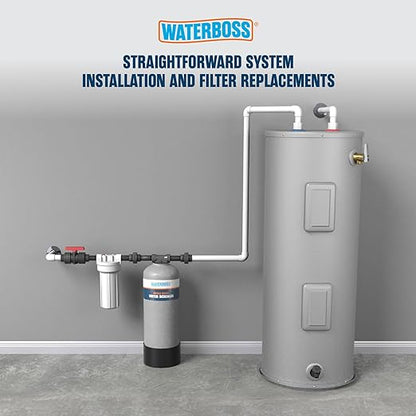 WaterBoss Whole House Salt Free Descaler System - Works with City & Well Water Filters - 6yr, 600,000 Gl - Water Softener Alternative for Home - WB-WH-DSCLR