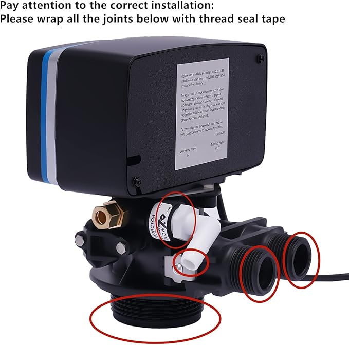 110V 12-Day Time Clock Control Valve, 3W Timer Valve Backwash Head, 5600 Timer Replacement Softener Valve for Water Filter Softener R-e-sin Tank