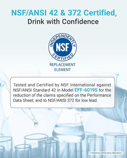 AQUA CREST AQF-FF19C Replacement for GE® RPWFE®, RPWF (with CHIP) Refrigerator Water Filter, Compatible with GYE22HMKES, GYS22GMNES, GYE22HBLTS, DFE28JSKSS, GFE28HMHES, GNE29GYNFS, 2 Filters