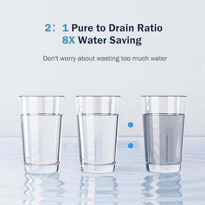 Frizzlife 600GPD Reverse Osmosis Water Filter System, NSF/ANSI 58&53&42&372 Standard, 11 Stage Tankless RO Water Filter, Under Sink Water Filtration, 2:1 Pure to Drain, Reduces TDS, BPA Free, PX600
