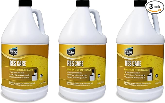 Pro Products ResCare RK02B All-Purpose Water Softener Cleaner Liquid Refill, 1 Gallon, Pack of 3