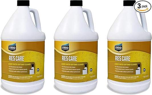 Pro Products ResCare RK02B All-Purpose Water Softener Cleaner Liquid Refill, 1 Gallon, Pack of 3