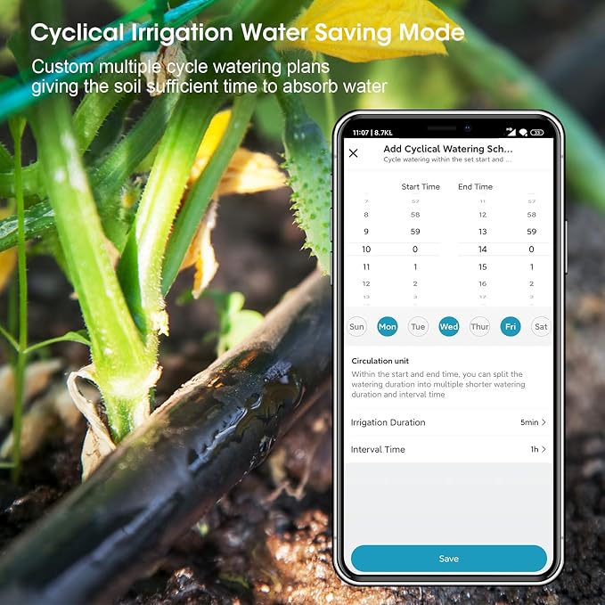 Smart Hose Timer for Garden with Brass Inlet, Water Timer with WiFi Hub, APP & Voice Control, Up to 20 Watering Plans, 2-Zone Sprinkler Drip Irrigation System Controller for Yard Lawn Watering