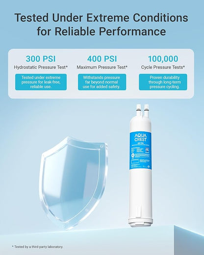 AQUA CREST EDR3RXD1 Replacement for 4396841, Everydrop® Filter 3, 4396710, Kenmore® 46-9083, 46-9030, Refrigerator Water Filter, 2 Filters