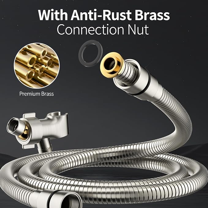 SR SUN RISE NSF Certified Filtered Shower Head with Handheld for Hard Water to Remove Chlorine High Pressure 9-Spray Setting (with Power Wash) Anti-Clog Nozzles (4 Filters, Brushed Nickel)