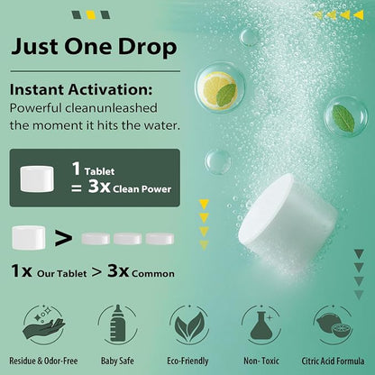 Descaling Tablets Descaler, 30 Count, Compatible with Momcozy, Baby Brezza Bottle Washer, Warmer, Sterilizer & Formula Maker, Descaler for Milk & Limescale Removal