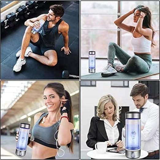 Portable Hydrogen Water Bottle Generator - PEM Technology Ionizer, USB Rechargeable Glass Cup, Anti-Aging Antioxidant Hydrogen-Rich Water Maker, Upgraded Design
