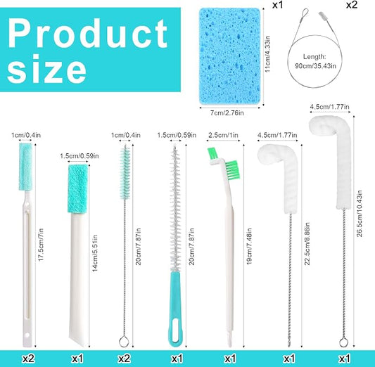 12pcs Ice Maker Cleaning Brush Set, Multifunctional Ice Machine Cleaning Tools Water Cooler Cleaner Kit Home Kitchen Utility Tools