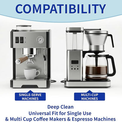 Coffee Machine Cleaner & Descaler Tablets - 24 Pack, Compatible with Nespresso, Keurig, Ninja, DeLonghi, Miele, Breville, Philips & All Major Brands, for Coffee Maker Pot, Espresso & Drip Machines