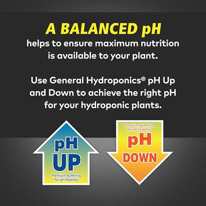 General Hydroponics pH Up Liquid Premium Buffering For pH Stability, Quart