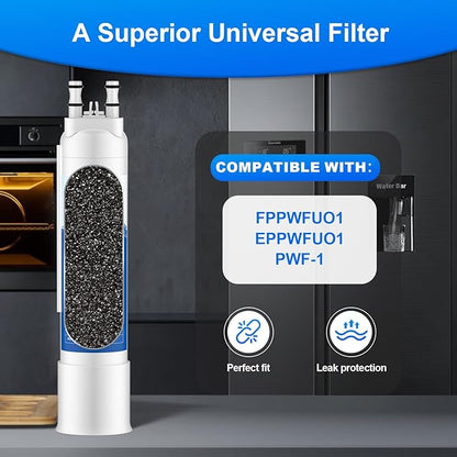 FPPWFU01 Water Filter Replacement Compatible with Frigidaire FPPWFU01 Water Filter, Electrolux EPPWFU01, PurePour PWF-1, EPPWF01 PureAdvantage PWF-1(2 Pack)