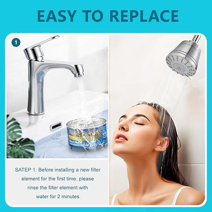 AWO 3 PACK Replacement Shower Filter Cartridge Compatible with Sprite SLC-R Slim-Line Wall-Mounted Filtered Shower Head,Multi Stage Shower Filter for Hard Water Reduces Chlorine and Harmful Substance
