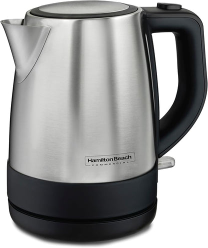 Hamilton Beach Commercial HKE110 1 Liter Hot Water Tea Kettle, Hospitality Rated, Stainless Steel