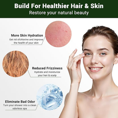 Shower Filter Replacement Cartridge - Water Softener Filters for Hard Water - Remove Chlorine & Chemicals, Restores pH Balance, Glowing Skin, Strong Nails & Shimmering Hair (1)