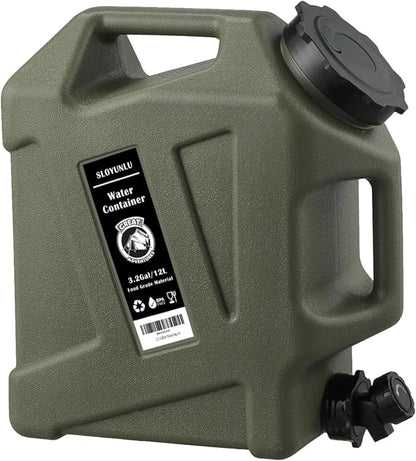 3.2 Gallon Water Jug with Spigot, BPA Free Leak-Proof Camping Water Container, Portable Emergency Water Storage for Outdoor Hiking, Camping, Home Use, Camping Essentials