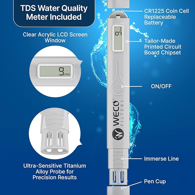WECO VGRO Under Sink High Efficiency 50 Gallons Per Day Reverse Osmosis Drinking Water Filtration System with Installation Kit (VGRO-50)