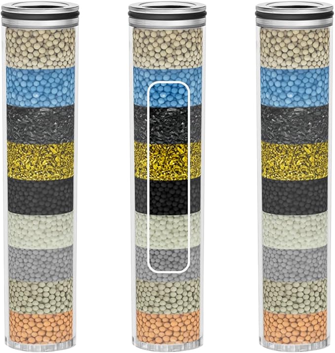 3-Pack Replacement Shower Filter Cartridge Compatible with SunCleanse Handheld Shower Head,Multi-Stage Water Softener Filter for Hard Water Reduce Chlorine and Harmful Substances