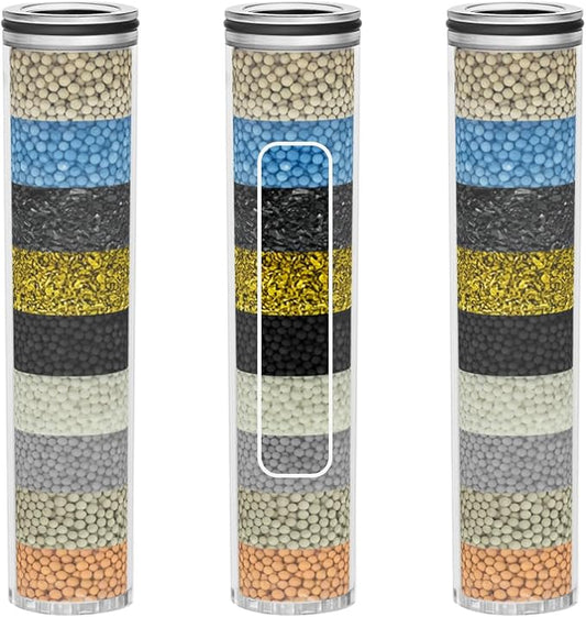 3-Pack Replacement Shower Filter Cartridge Compatible with SunCleanse Handheld Shower Head,Multi-Stage Water Softener Filter for Hard Water Reduce Chlorine and Harmful Substances