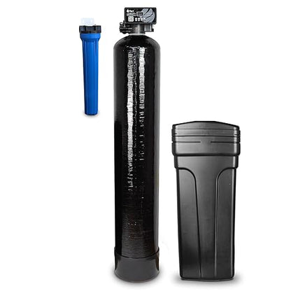 Tier1 Whole House Water Softener System 48000 Grain Capacity | High Efficiency Design with Ceramic Control Valve | Preloaded 1.5 Cubic Foot Resin Mineral Tank | Home Filtration System for 4 to 5 Baths