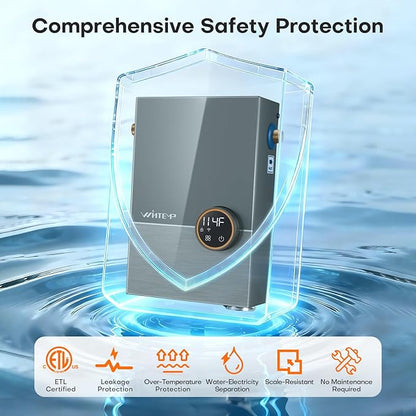 Tankless Water Heater Electric 14.4kW, 240 Volt On Demand Instant Hot Water Heater, Within 1℉ Stable Temp, Up to 3.5GPM, WiFi Control, ETL Certified, Eco, WM15
