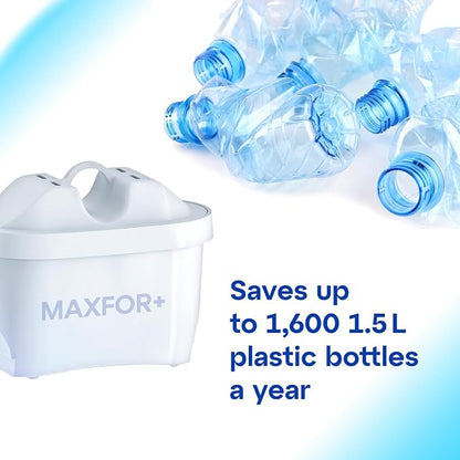 AQUAPHOR Water Filter Jug Amethyst with 1 X MAXFOR+ 200L Cartridge - Capacity 2.8L - Red